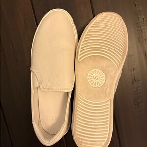 UGG Off-White Leather Slip-Ons